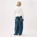 Barrel fit jeans with fleece inside Blauw