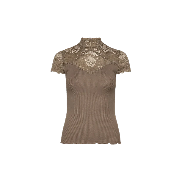BEATHA SILK CAPSLEEVE LACE SHIRT Bruin