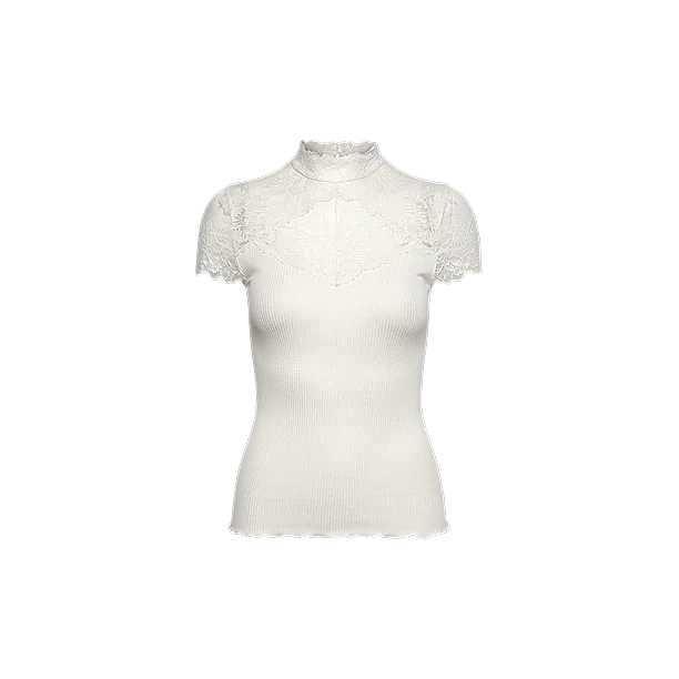 BEATHA SILK CAPSLEEVE LACE SHIRT Ecru