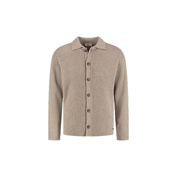 BOSTON FULL BUTTONED CARDIGAN Zand