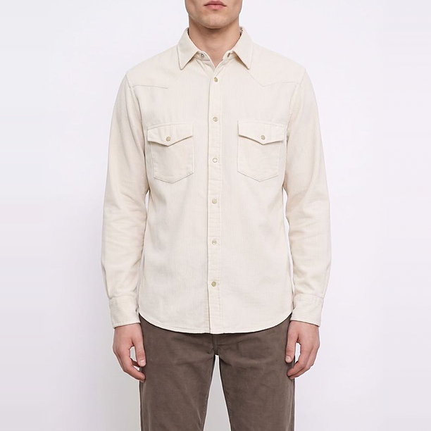 CAMICIA WESTERN VELLUTO TINTO Off White