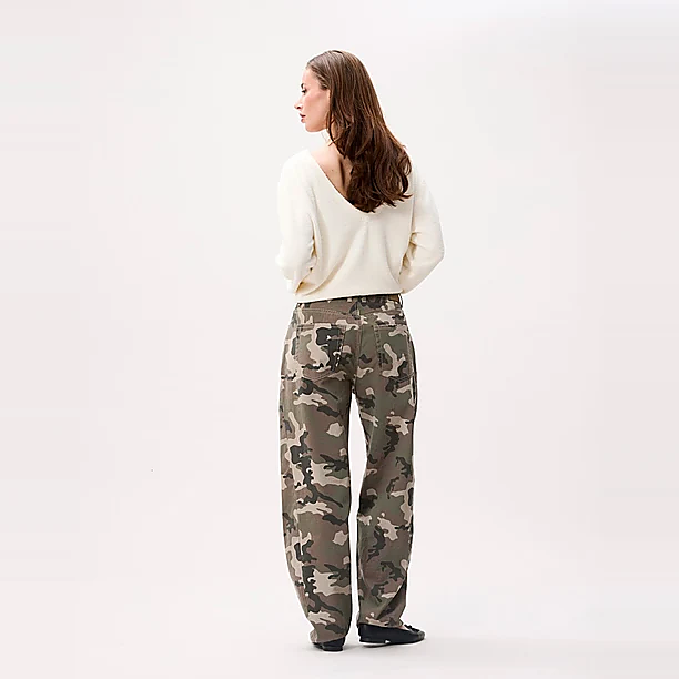 Camo super barrel fit jeans Groen