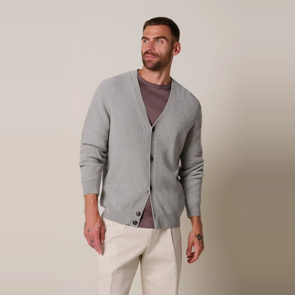 CARDIGAN FULL BUTTON GREY Grege