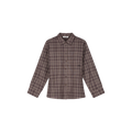 CHECKED FITTED SHIRT Donker Bruin