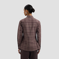CHECKED FITTED SHIRT Donker Bruin