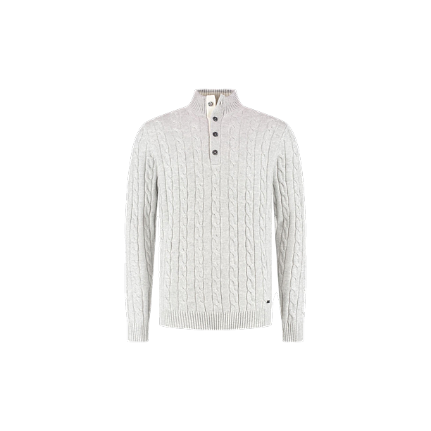 CHICAGO HALF BUTTON PULLOVER Licht Grijs