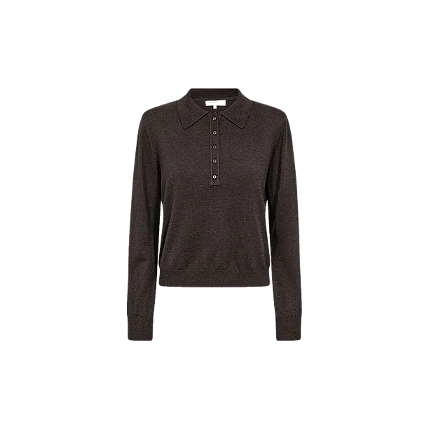 CORY PADDED POLO KNIT Donker Bruin