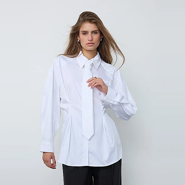 DAILACC TIE PLEAT SHIRT Wit