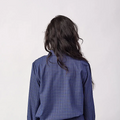 DAXTERCC CHECK PLEAT SHIRT Blauw