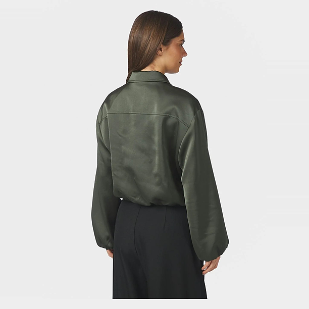 DENIELLE HEAVY SATEEN JACKET Groen