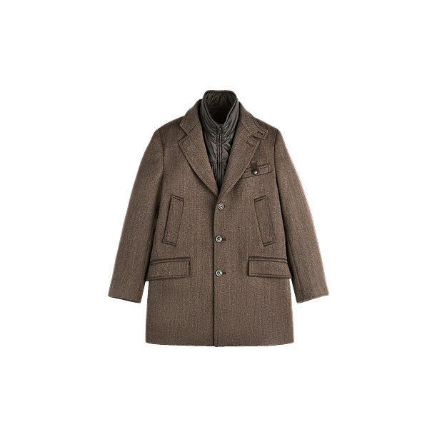 DRIVING DOUBLE COAT Grijs
