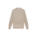 EXTRAFINE MERINO RIBBED BUTTONLESS POLO Grege