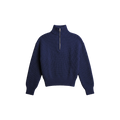 FISHERMAN QUARTER ZIP KNIT Inkt