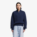 FISHERMAN QUARTER ZIP KNIT Inkt