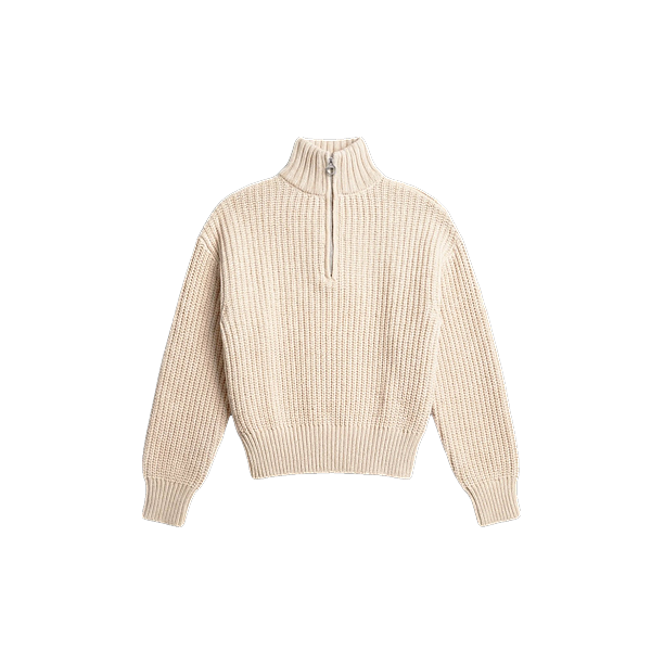 FISHERMAN QUARTER ZIP KNIT Beige