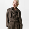 FLANNEL TOP EN SCARF Bruin