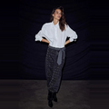 FLIP WAIST RIVET TALL JEANS Zwart