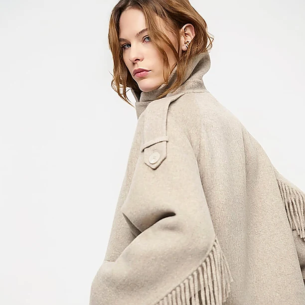 FRINGE COAT Beige