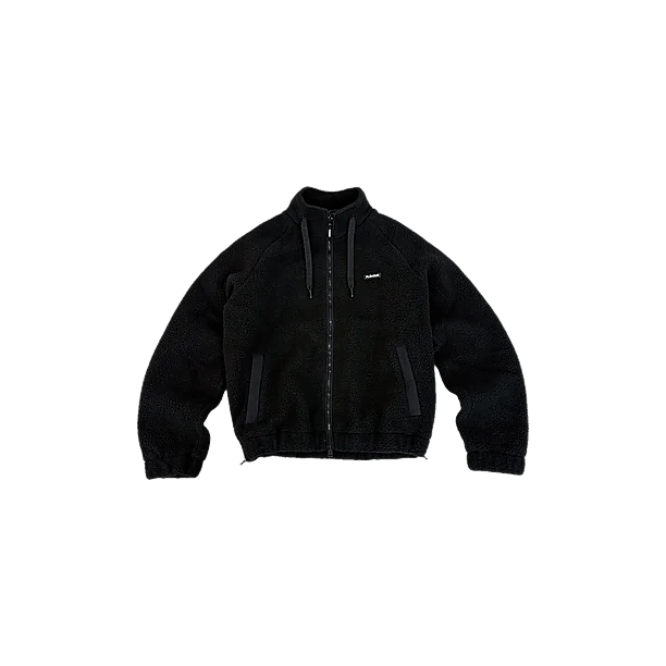 FROSTED BADGE FLEECE JACKET Zwart