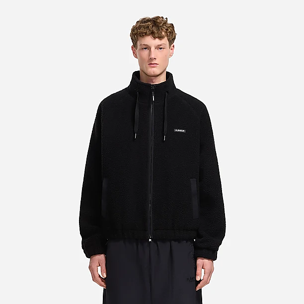 FROSTED BADGE FLEECE JACKET Zwart