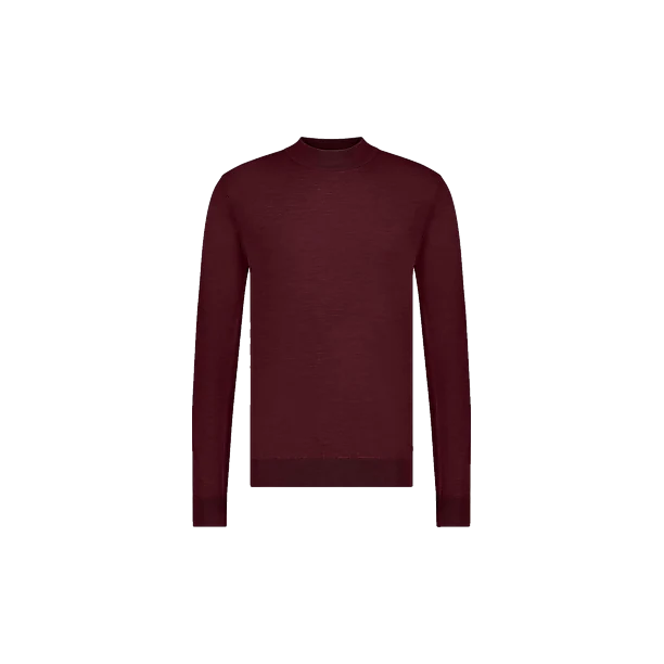 GOY PULLOVER MOCKNECK MERINO Bordeaux