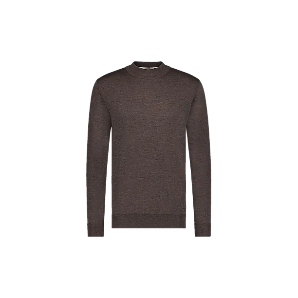 GOY PULLOVER MOCKNECK MERINO Donker Bruin
