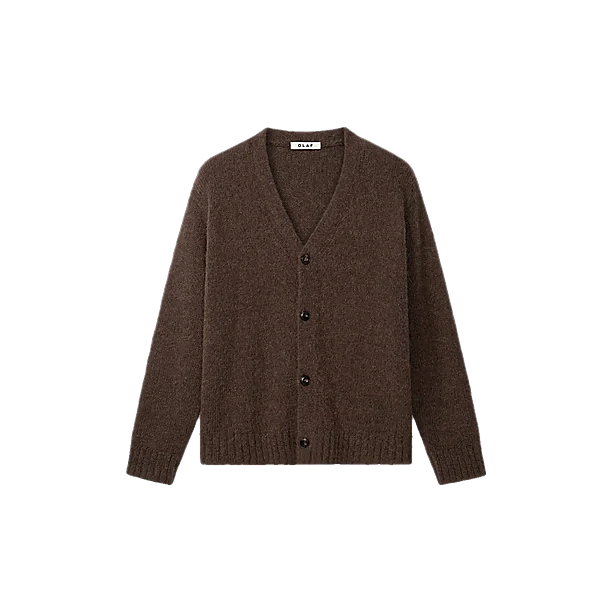 HAIRY TEXTURE CARDIGAN Licht Bruin