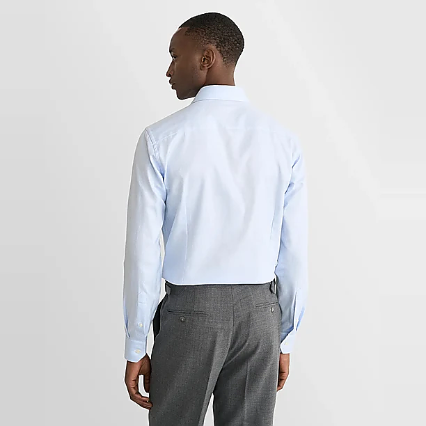 Herringbone Signature Twill Shirt Licht Blauw