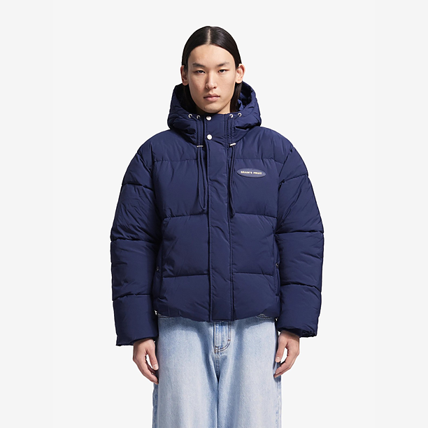 HOODED PUFFER JACKET Marine
