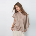 IDUNCC CAPE SS BLOUSE Bruin