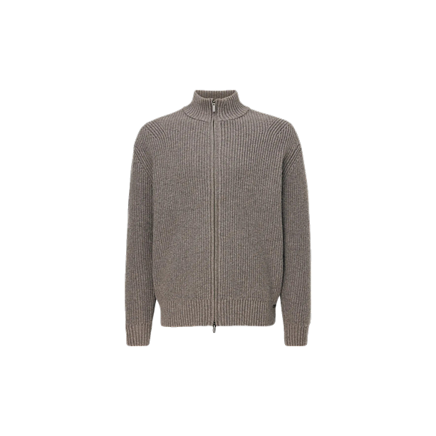 JACKET ZIP LS KNITWEAR Taupe