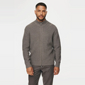 JACKET ZIP LS KNITWEAR Taupe