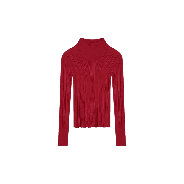 KNITTED TURTLENECK Rood