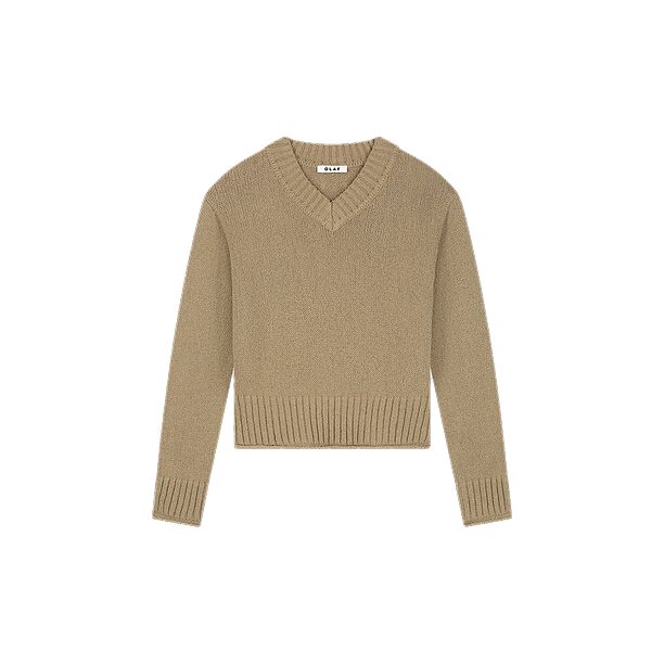 KNITTED V-NECK Bruin