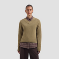 KNITTED V-NECK Bruin