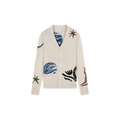KUROSHIO KNITTED CARDIGAN WITH INTARSIA Licht Bruin