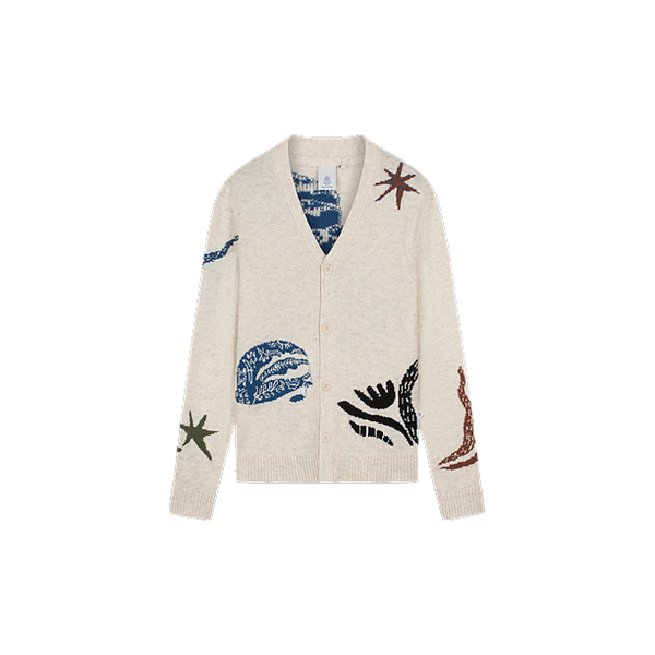 KUROSHIO KNITTED CARDIGAN WITH INTARSIA