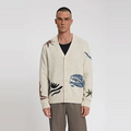 KUROSHIO KNITTED CARDIGAN WITH INTARSIA Licht Bruin