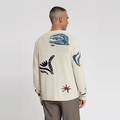 KUROSHIO KNITTED CARDIGAN WITH INTARSIA Licht Bruin