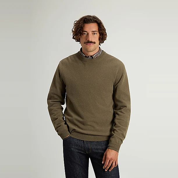 LAMBSWOOL CREWNECK GG12 Olijf