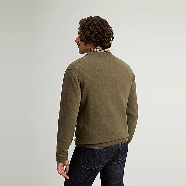 LAMBSWOOL CREWNECK GG12 Olijf