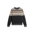 LAMBSWOOL MOHAI CREWNECK GG3 CHARCOAL GREY JACQUARD Donker Grijs