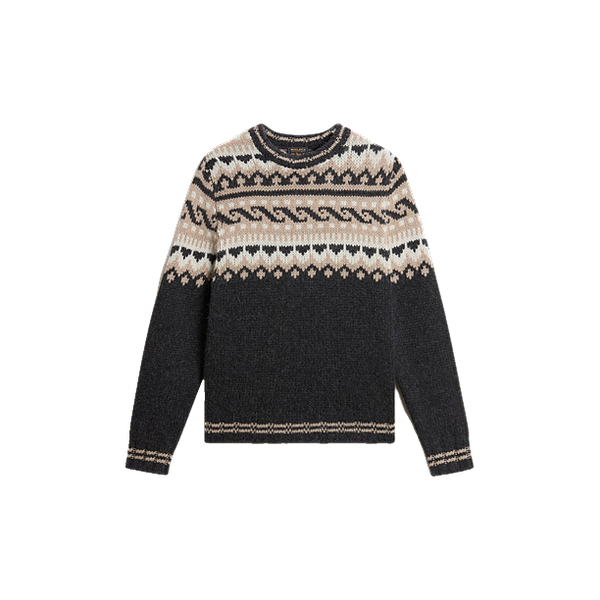 LAMBSWOOL MOHAI CREWNECK GG3 CHARCOAL GREY JACQUARD