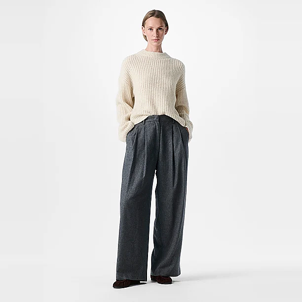 LLAMA CHUNKY SWEATER Off White