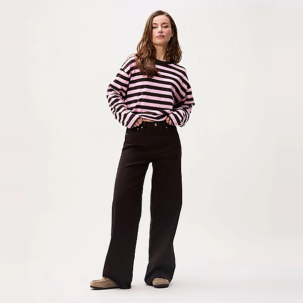 Loose fit jeans Donker Bruin