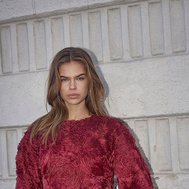 LUCINACC FLOWER BLOUSE Rood