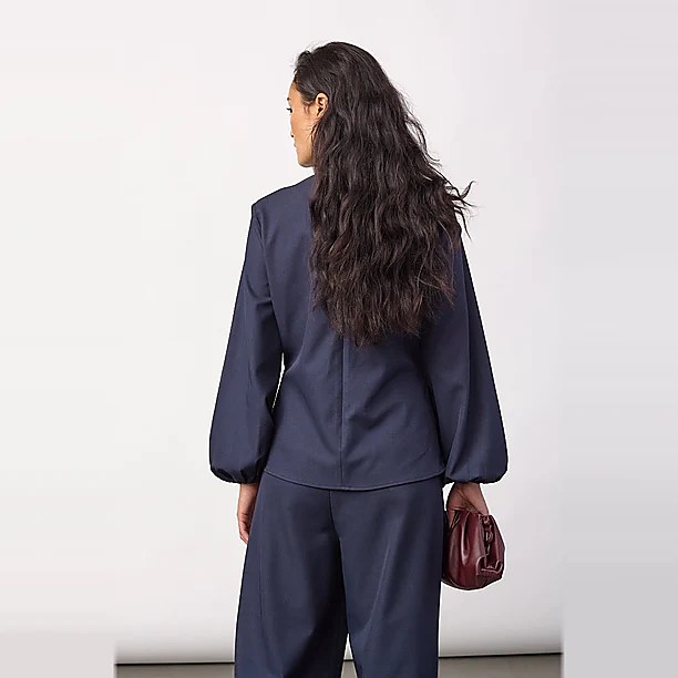 LUNACC TIE BLOUSE Marine