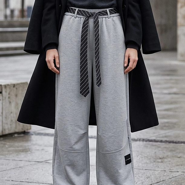 MAXI SPLIT TIE TALL PANT Grijs