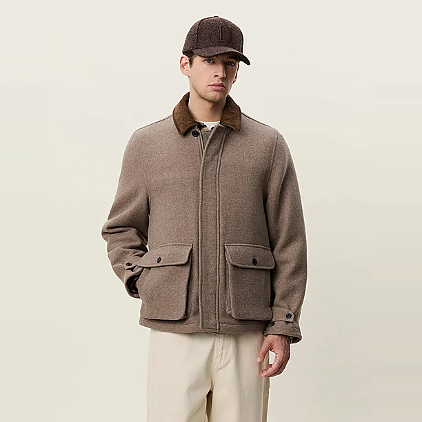 MELANGE WOOL JACKET Zand
