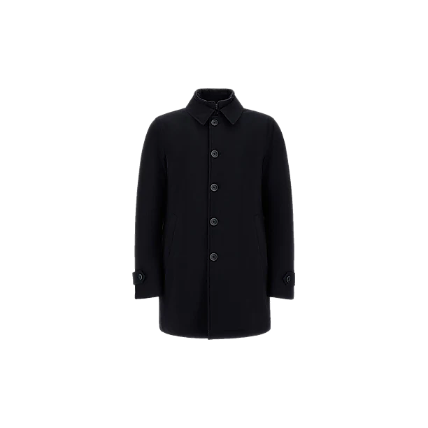MEN'S KNITTED HALF COAT Blauw